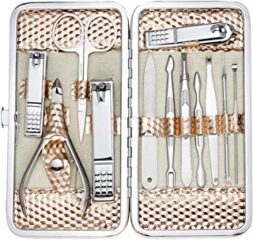 ZIZZON Professional Nail Care kit Manicure Grooming Set with Travel CaseRose Gold